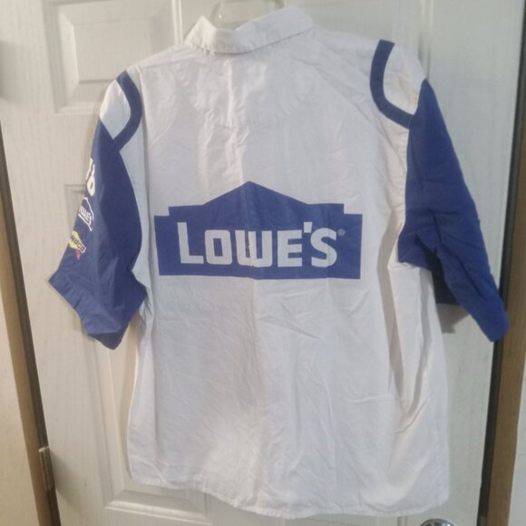 JH Design NASCAR M Jimmie Johnson Lowes Racing Pit Crew Snap Up Racing Shirt L - Picture 2 of 9